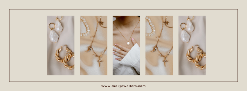 Beige Brown Minimalist Jewelry Brand Fashion Photo Collage Facebook Cover